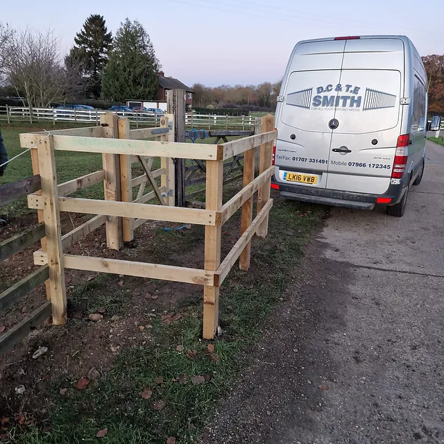 Wooden security gate and fencing