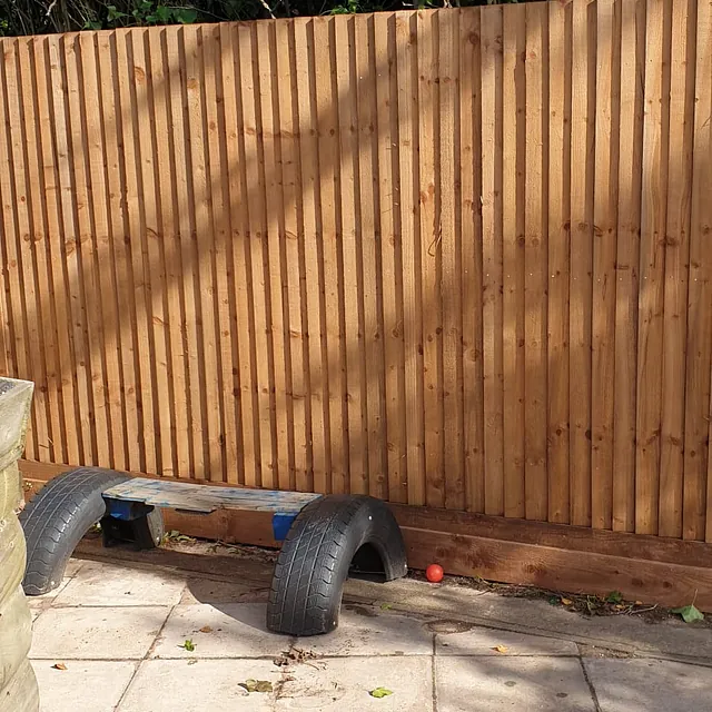 Wooden garden fence