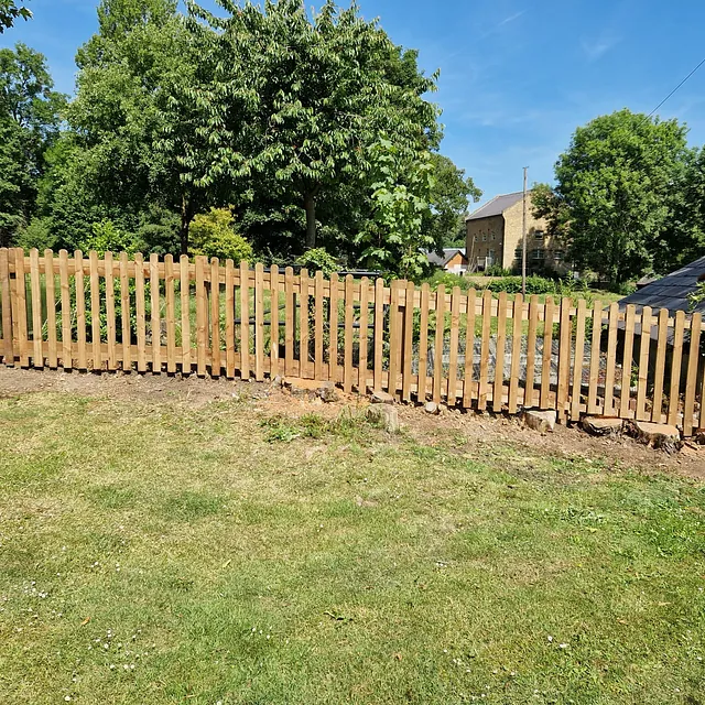 Wooden picket fence