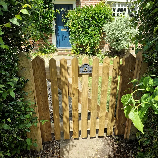 Wooden picket gate