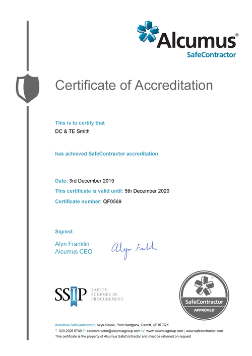 Safe Contractor Certificate