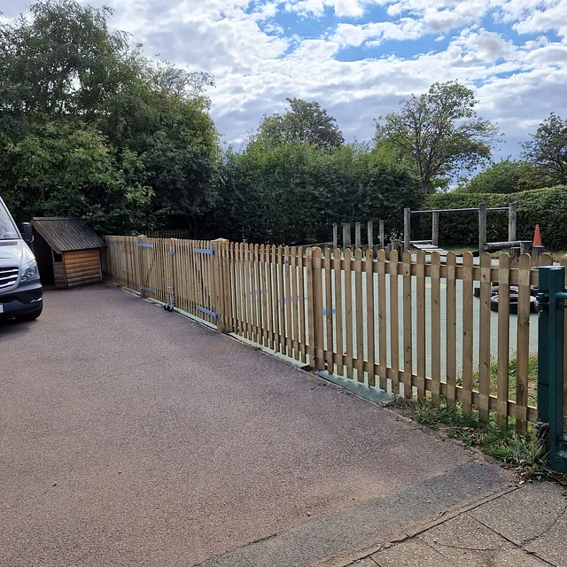 Commercial picket fence for school playground