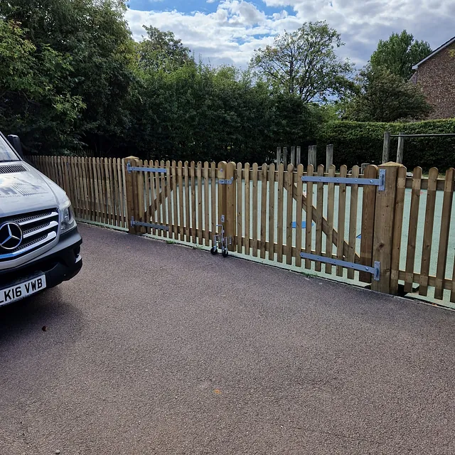 Picket fence for school playground