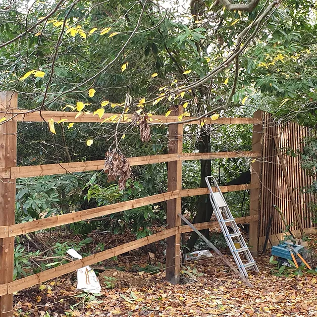 New wooden fence before