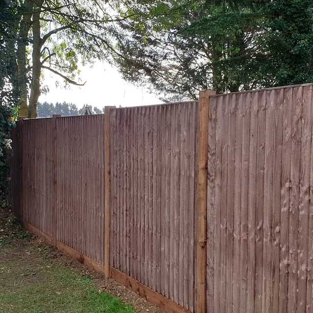 Wooden garden fencing with wooden posts
