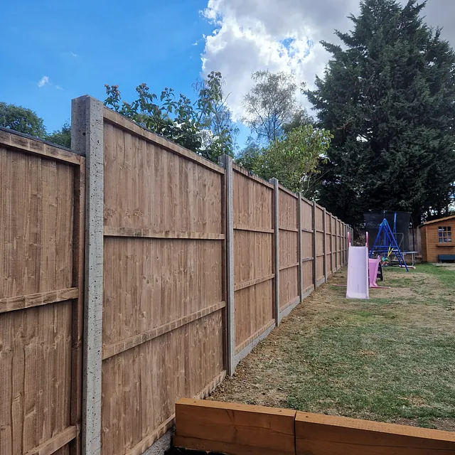 Garden fencing and concrete posts